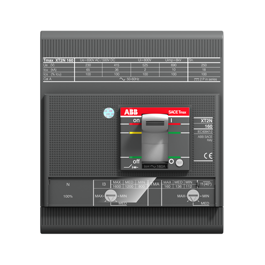 XT2S 160 TMA 100-1000 4p F F (MCCB, 100AT/160AF, 4P, 50 kA, THERM. MAGNET. TRIP UNIT)