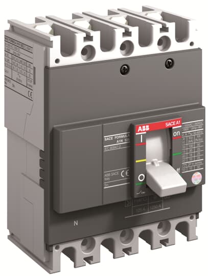 A1C 125 TMF 15-400 4p F F (MCCB, 15AT/125AF, 4P, 25 kA, FIXED THERM. MAGNET. TRIP UNIT)