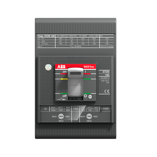 XT2S 160 TMA 80-800 3p F F (MCCB, 80AT/160AF, 3P, 50 kA, THERM. MAGNET. TRIP UNIT)
