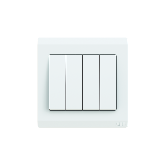 BL104, 4Gang 1Way 10AX Switch, white color, Inora, Make; ABB 