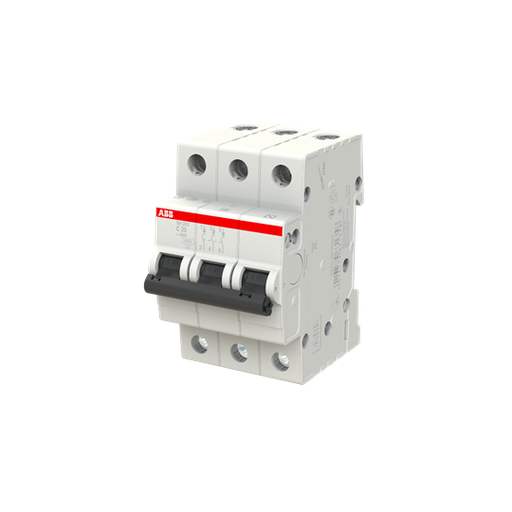 [2CDS213001R0204] SH203-C 20 (MCB, 20A, 3P, 6 kA, IEC/EN 60898) 