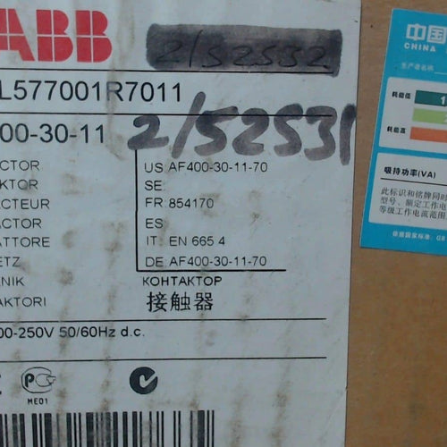 [1SFL577001R7011] AF400-30-11 100-250V 50/60Hz / 100-250V DC Contactor