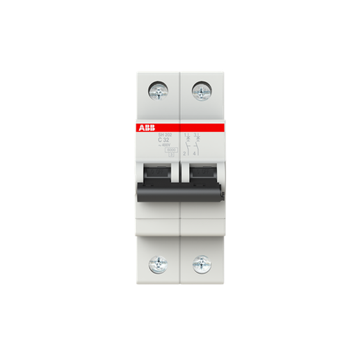 [2CDS212001R0324] SH202-C 32 (MCB, 32A, 2P, 6 kA, IEC/EN 60898) 